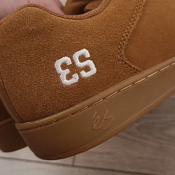 ES Sal‎ SLB Tan Brown Suede Leather Sz 12 Mens ATH Skateboarding Shoes Sneakers